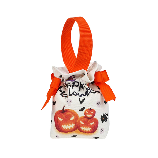 Bolsa de regalo de lona de calabaza para ni&ntilde;os de Halloween