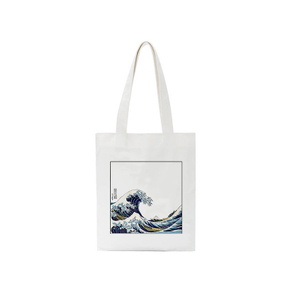 Shopper-Tasche aus Segeltuch mit Japan-Wellen-Print