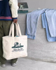 Bolso tote de lona juvenil con asa suave de gran capacidad