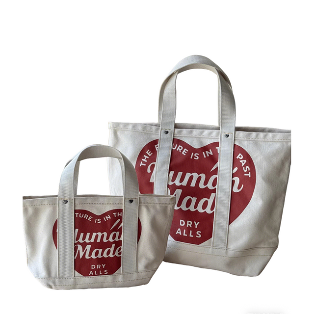 Bolso tote de lona unisex con estampado de corazones