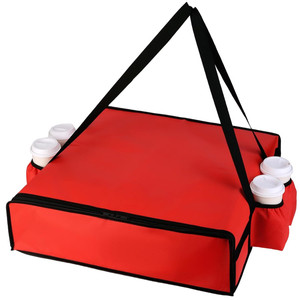 Professionelle Pizza-Liefertasche mit integrierten Getr&auml;nketr&auml;gern