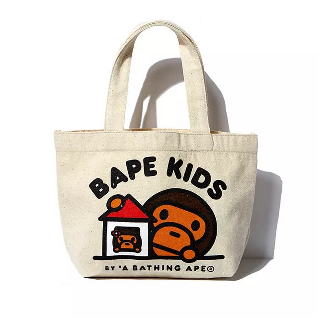 Lunchtasche aus Segeltuch mit Affen-Aufdruck, gro&szlig;e Handtasche