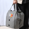 Bolsa de compras no tejida con cord&oacute;n plegable de dos compartimentos