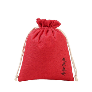 면 리넨 졸라매는 끈 보석 부대 관례