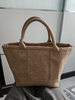 ジュートトートバッグ 刺繍入り カジュアルショッパー