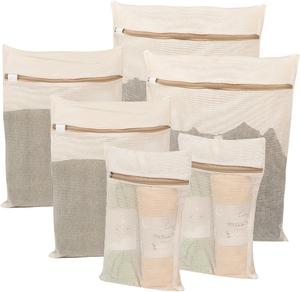 Bolsa de lavander&iacute;a de malla de algod&oacute;n con cremallera resistente